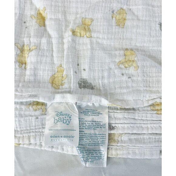 Disney Aden Anais Winnie the Pooh Baby Blanket Muslin Swaddle Honey Pots Bees - Picture 3 of 3
